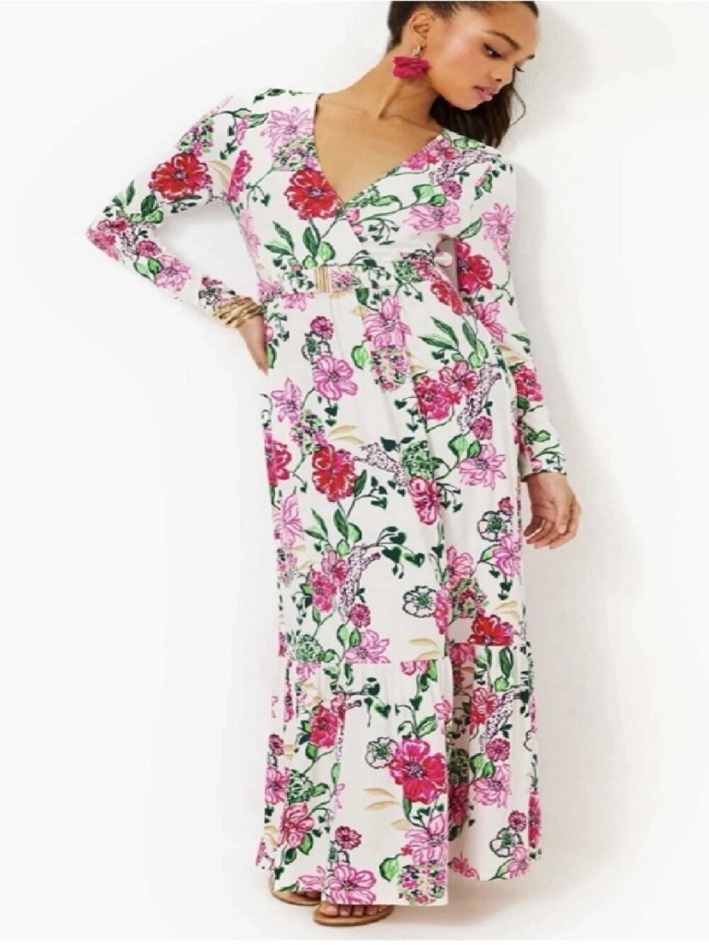 NWT Lilly Pulitzer Hartley maxi dress in coconut safari sanctuary print Small
